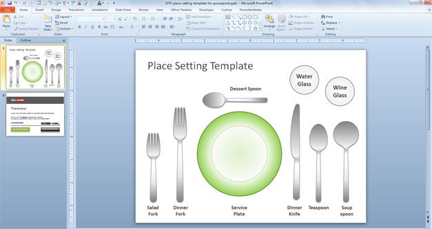 Place Setting Template for PowerPoint