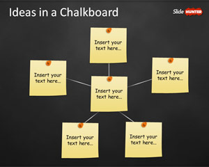 Concept Idea Presentation Template for PowerPoint with Post-It in Chalkboard