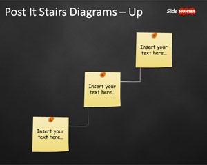 PowerPoint Stairs Diagram Template with Post-It Notes