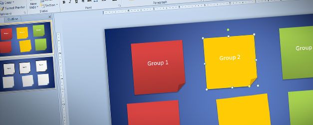 Create Sticky Notes in PowerPoint - Colorful sticky notes in PowerPoint presentation