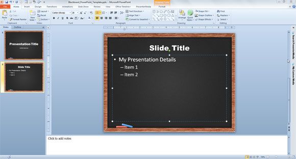 Free Blackboard PowerPoint Template Internal Slides