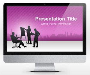 Widescreen Business Conference Purple PowerPoint Template (16:9)