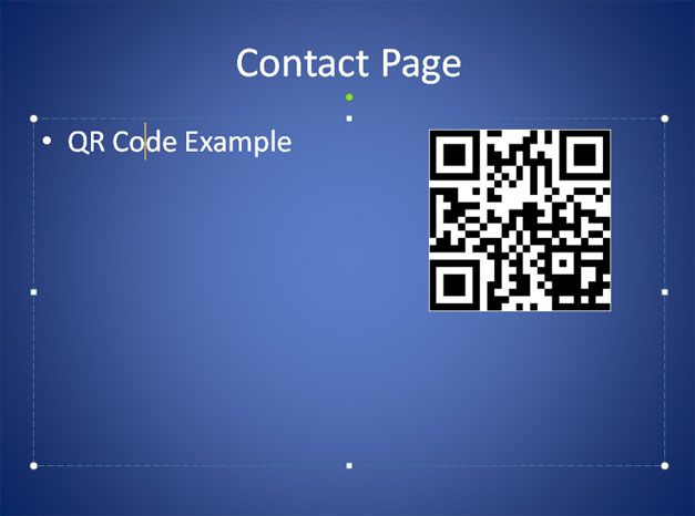 Example of QR Code in a PPT template