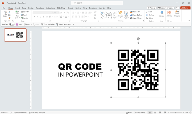 how to create a qr code for a presentation