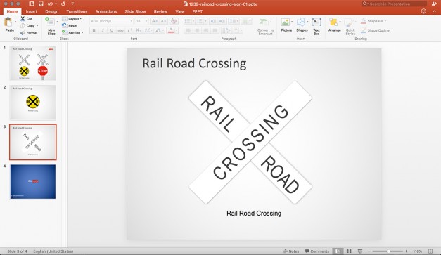 Free Railroad Crossing Sign Template for PowerPoint & Presentation Slides