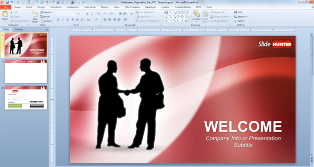Free Widescreen Handshaking PowerPoint Template (16:9) - Free PowerPoint  Templates 
