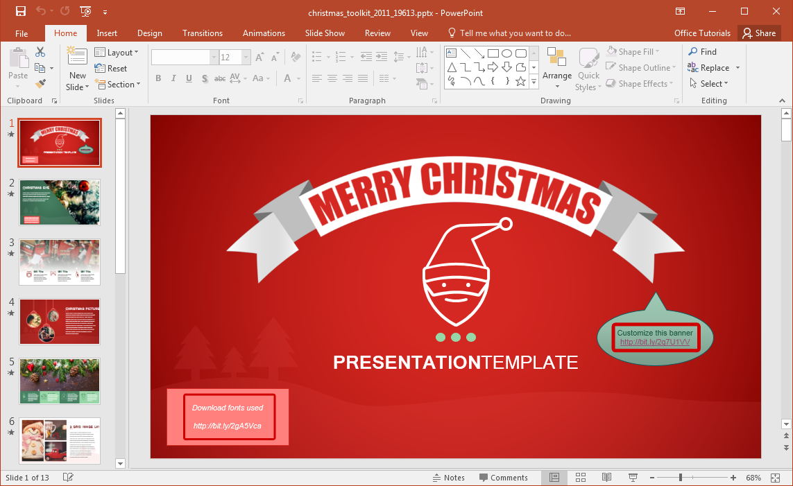 Christmas Presentation Template For PowerPoint Pertaining To Powerpoint Default Template