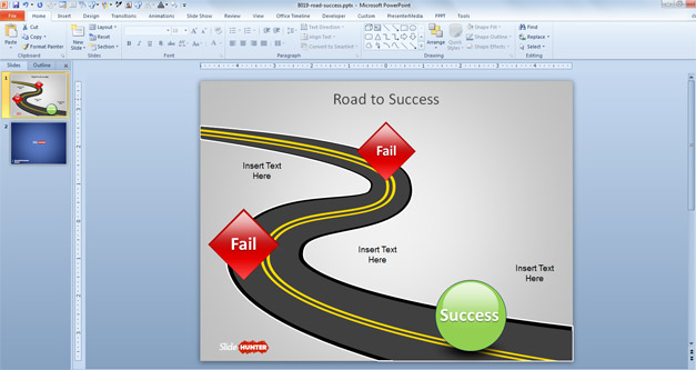 Free Road to Success PowerPoint Template