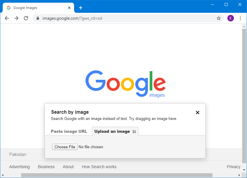 search for an image using google images