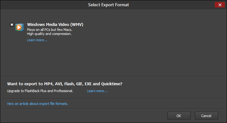 select-export-format