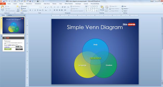 simple venn diagram template for powerpoint