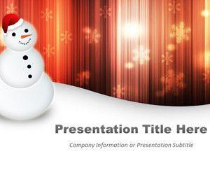 Happy Snowman Orange PowerPoint Template