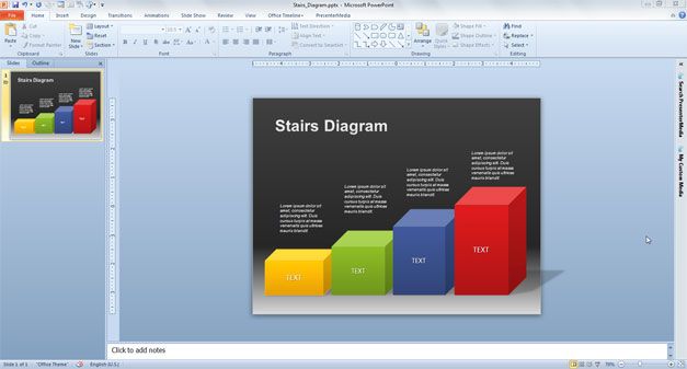 Stairs Diagram PowerPoint Template