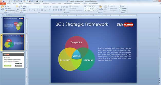 3C's Strategic Framework Template for PowerPoint