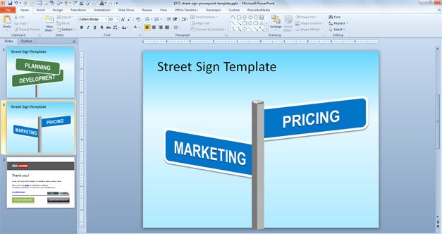 Street Sign PowerPoint Template