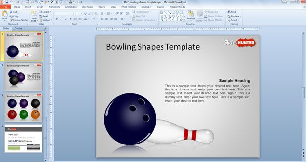 free strike powerpoint template bowling