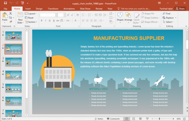 Animated Supply Chain Presentation Template For PowerPoint