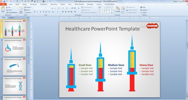 Healthcare PowerPoint Template syringes