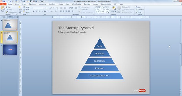 The Startups Pyramid Diagram for PowerPoint