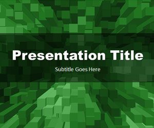 Stacked Boxes Green PowerPoint Template