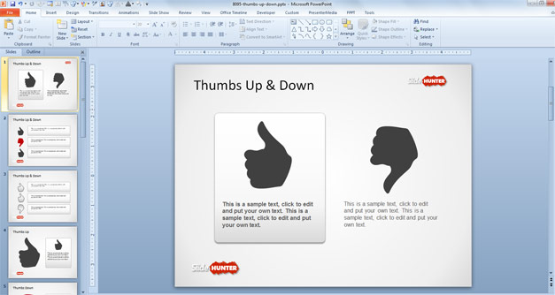 Thumbs Up and Down for PowerPoint presentations