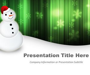 Happy Snowman Green Powerpoint Template