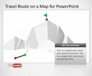 Travel Route on a Map Template for PowerPoint