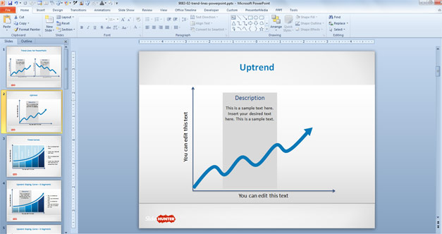 Diapositiva con Gráfico al Alza para PowerPoint