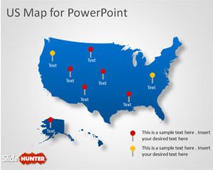 US Map Shape for PowerPoint Presentations
