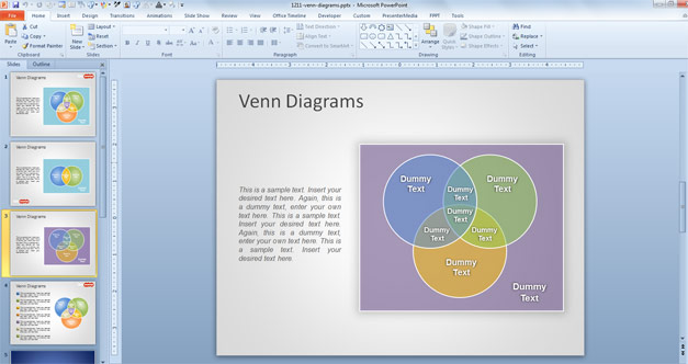 Diagramas de Venn para PowerPoint