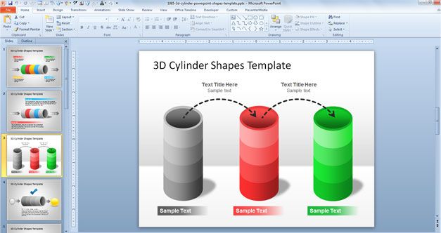 3D Cylinder PowerPoint Shapes Template