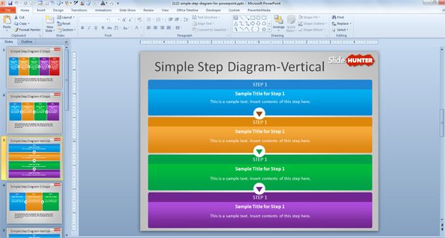 vertical step diagram for powerpoint