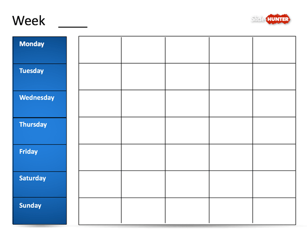Classic Weekly Calendar Template for PowerPoint
