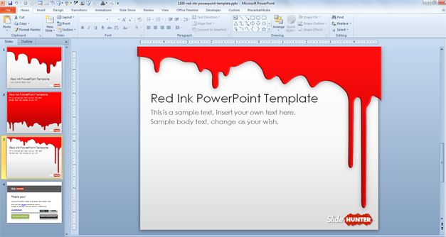 red powerpoint template free download