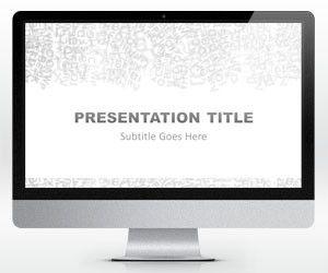 Widescreen Gray Alphabet PowerPoint Template