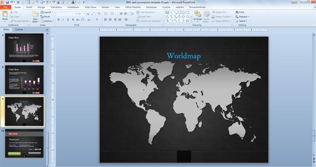 Worldmap in a PowerPoint slide