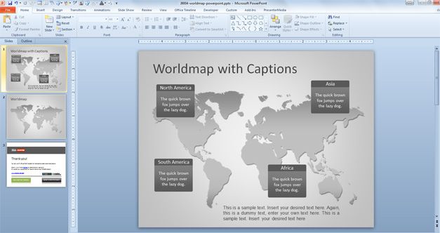 Free World Map PowerPoint template